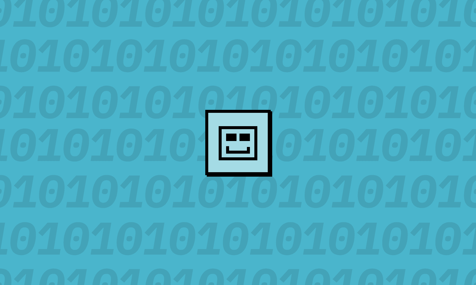 Image containing a smiley face with binary background